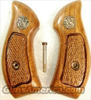 Grips S&W J M Round Butt Service Magna style Late 1980s Goncalo Alves Very Good Refinish Smith & Wesson   Gunstocks, Grips & Wood