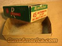 Ammo Box: Remington .45 ACP Green Box 1960s Blem 45 Automatic Full Metal Case  Collectible Cartridges