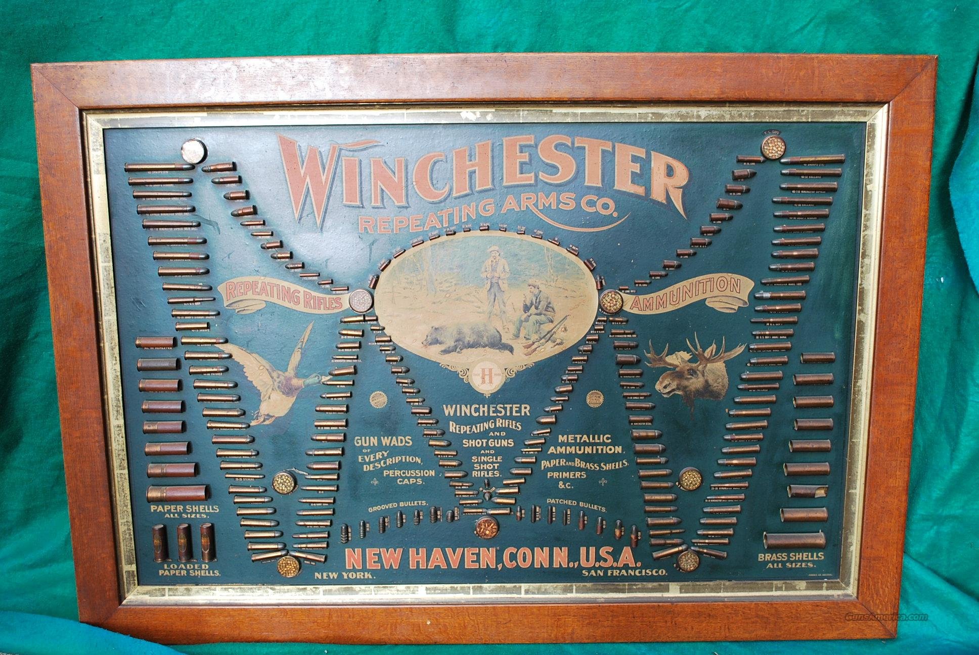 Vintage Winchester Bullet Cartridge Board Displ... for sale