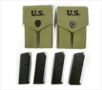 1911 Two Double Magazine Pouches With Four 1911 7rd Magazines