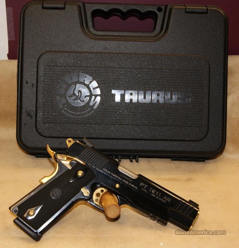 Taurus 1911 Black/Black/Gold Accent w/ Rail 3... for sale