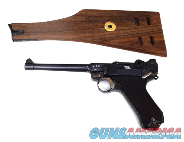 1917 DWM NAVY MILITARY GERMA LUGER WITH MATCHING MAG & NAVY WOOD STOCK