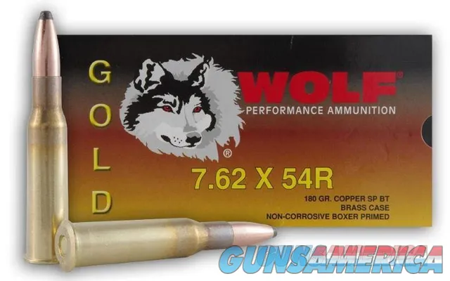 Wolf (Gold) Russia 7.62x54mm Ammunition, 80 Rounds