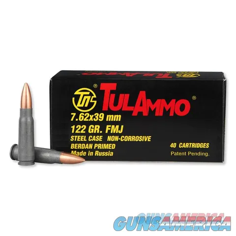 TulAmmo Russia 7.62x39mm Ammunition, 160 Rounds