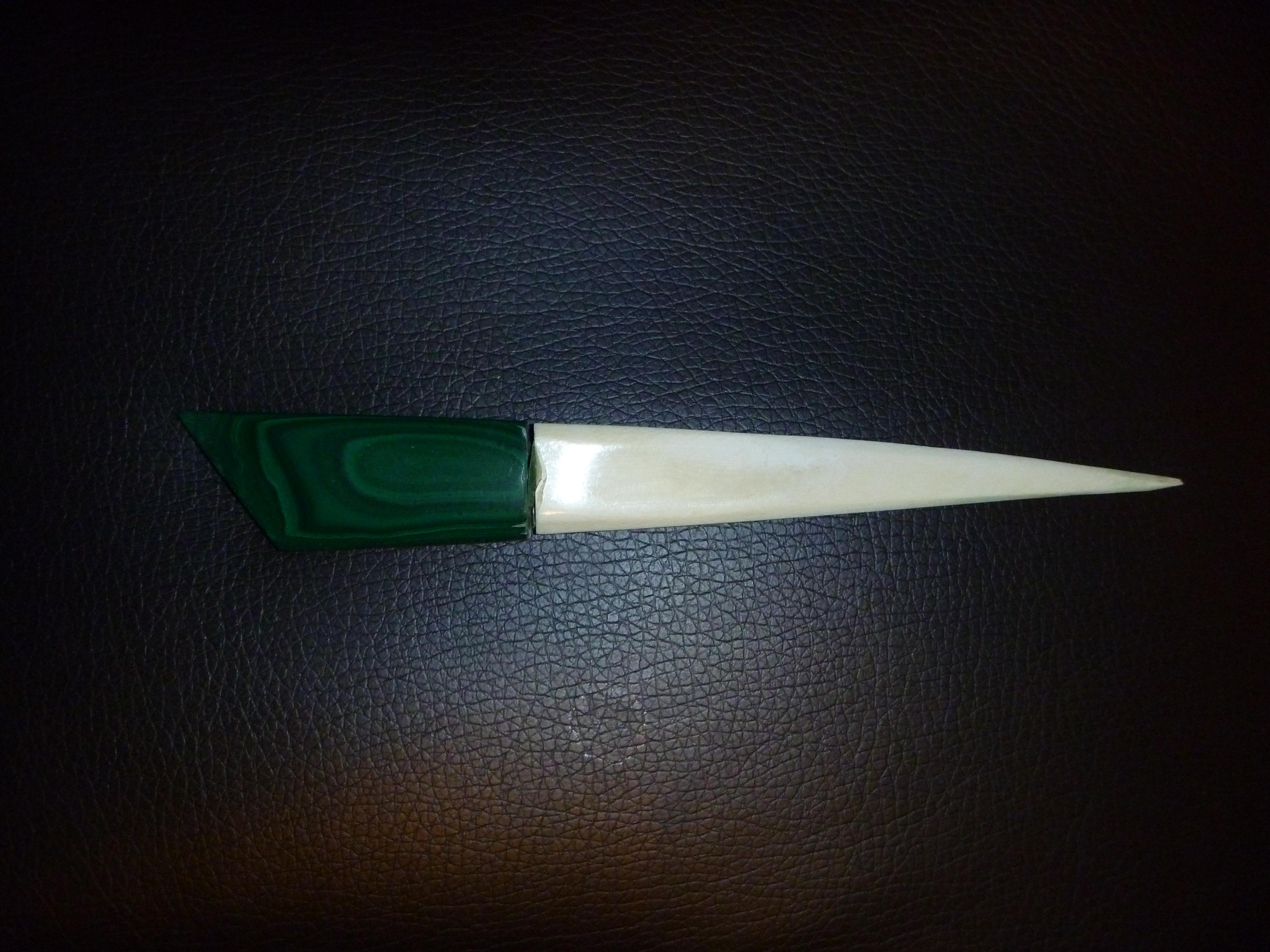 MALACHITE IVORY LETTER OPENER for sale at 987560594