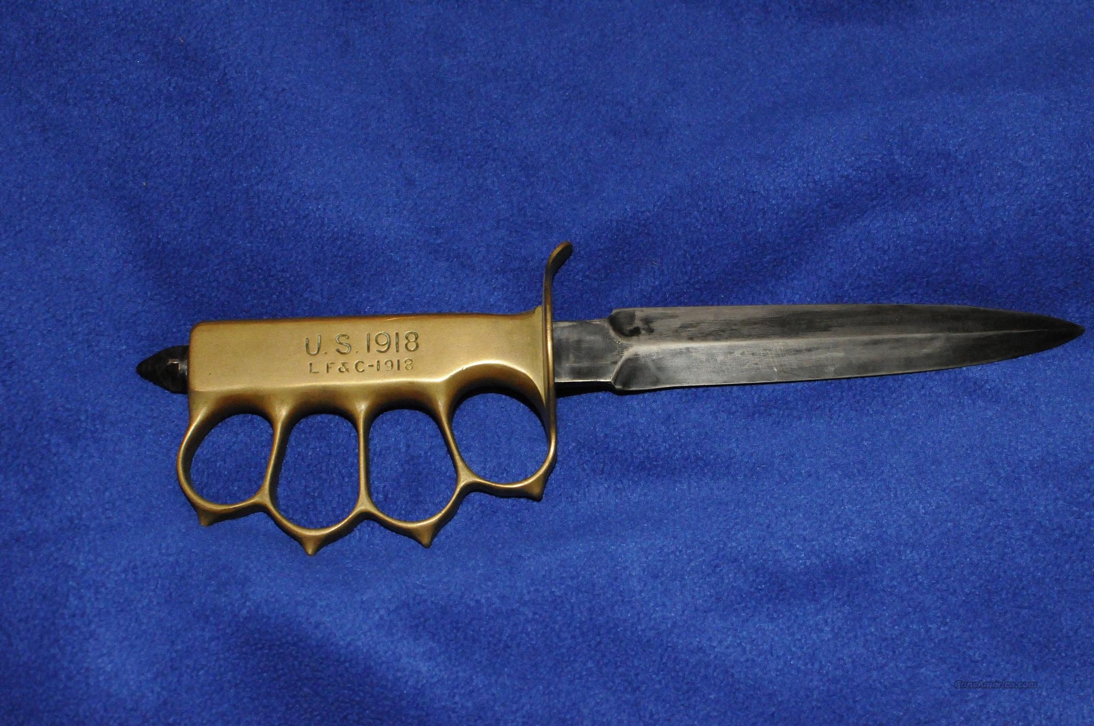 Original Wwi Us Mark One 1918 Trench Knife By L For Sale