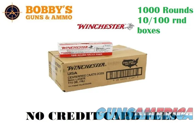 Winchester Ammo USA VP USA 9mm Luger 115 gr "1000 ROUND CASE"