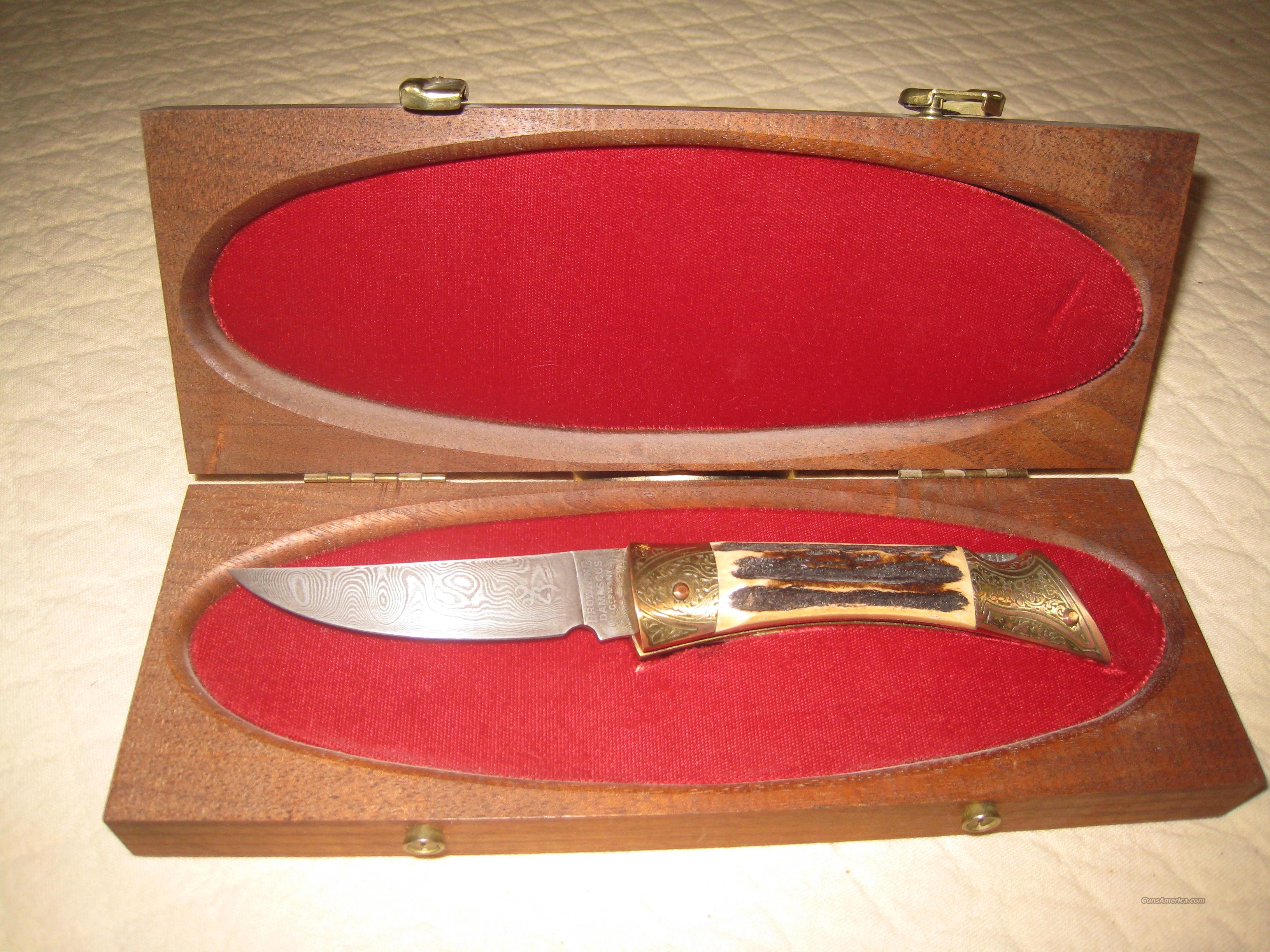 Limited Edition Browning Knife; Fancy Stag & Da... for sale