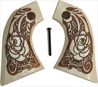 Beretta S.A. Stampede Ivory-Like Grips With Antiqued Relief Carved Rose