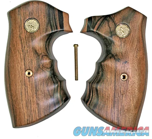 Colt Python Smooth Tigerwood Grips With Medallions 