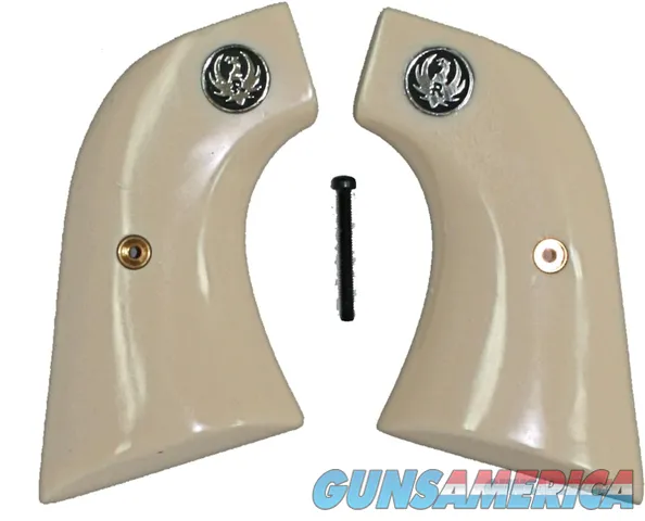 Ruger New Vaquero 2005 XR3 & 50th Anniv. Blackhawk .357 Ivory-Like Grips With Medallions