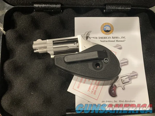 NAA 22 magnum 5 shot revolver with holster grip 22 WMR model NAA-22M-HG with lock box new in box (no card fees added )