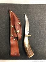 Antler Handle 5'' Inch Fixed Blade Knive