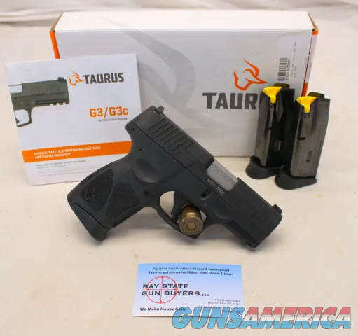 Taurus G3c semi-automatic COMPACT pistol ~ 9mm ~ Box, Manual, (3) 10rd Mags