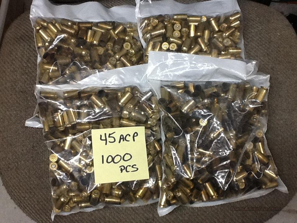 45 ACP brass once fired 1000pcs... for sale at