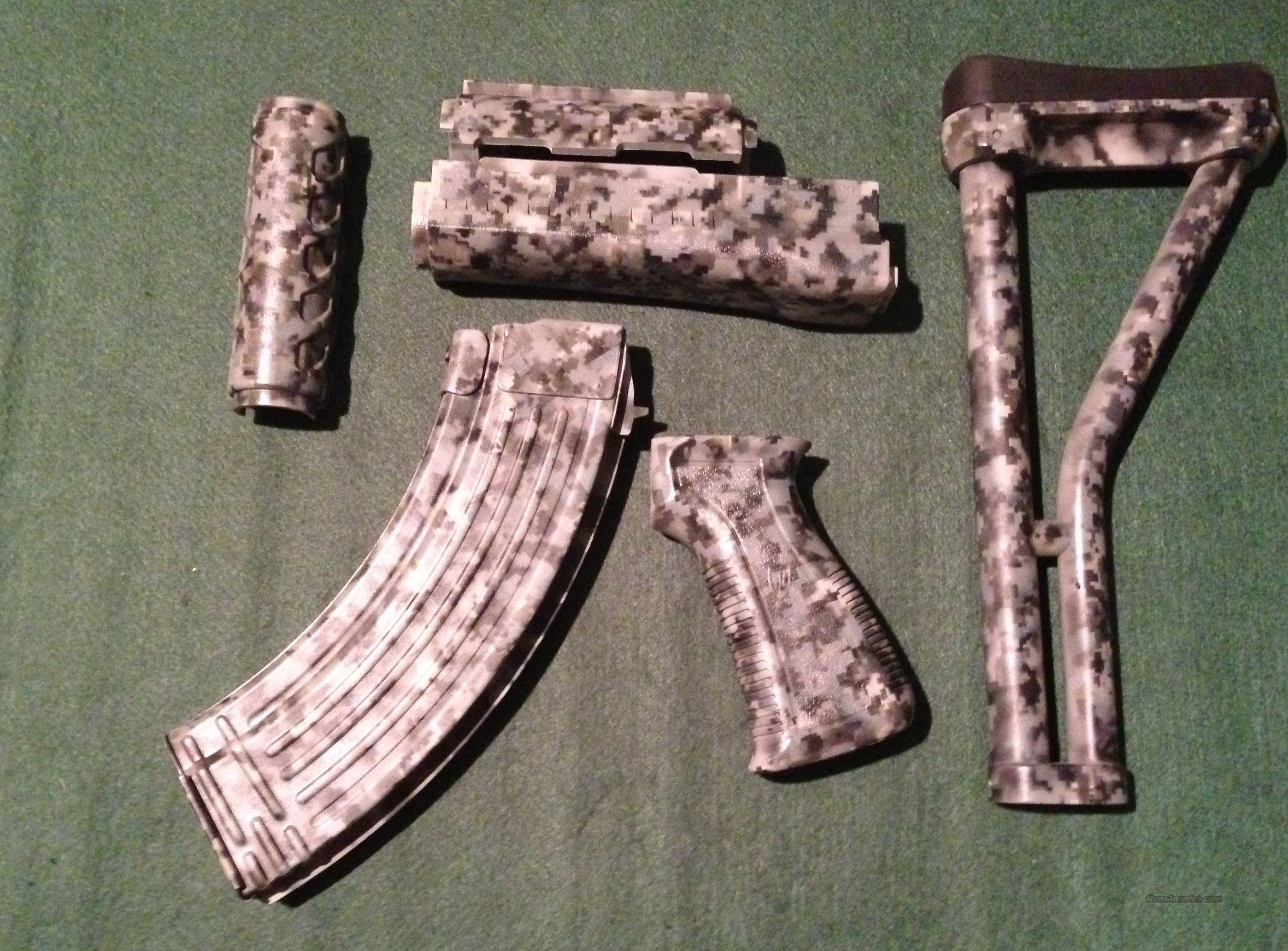 Custom Camo AK47 Stock + Furniture... for sale at
