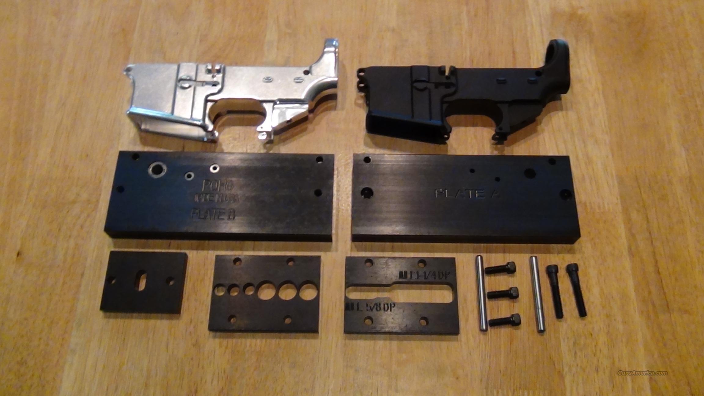 Two AR15 80 Lower Receiver and Drill Jig for sale