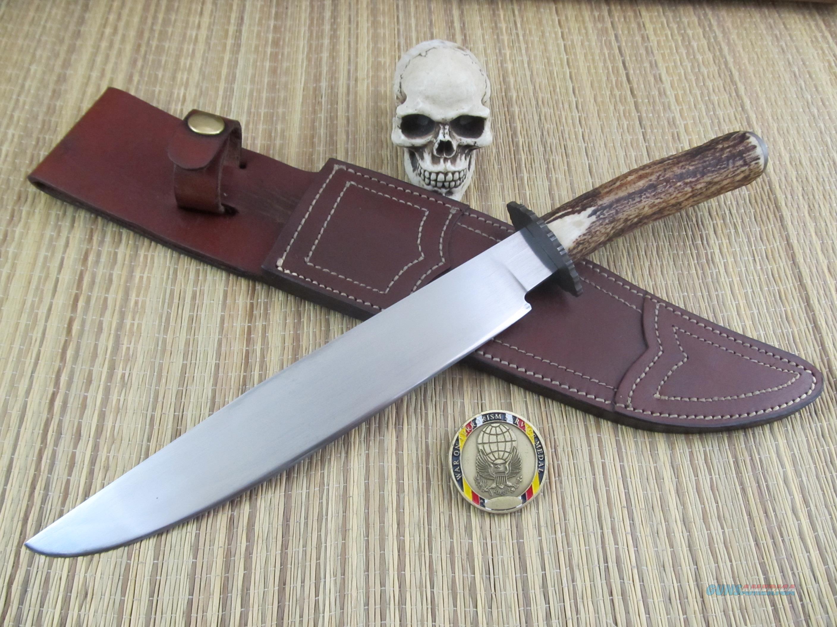 Unmarked Custom Handmade Stag Bowie... for sale at