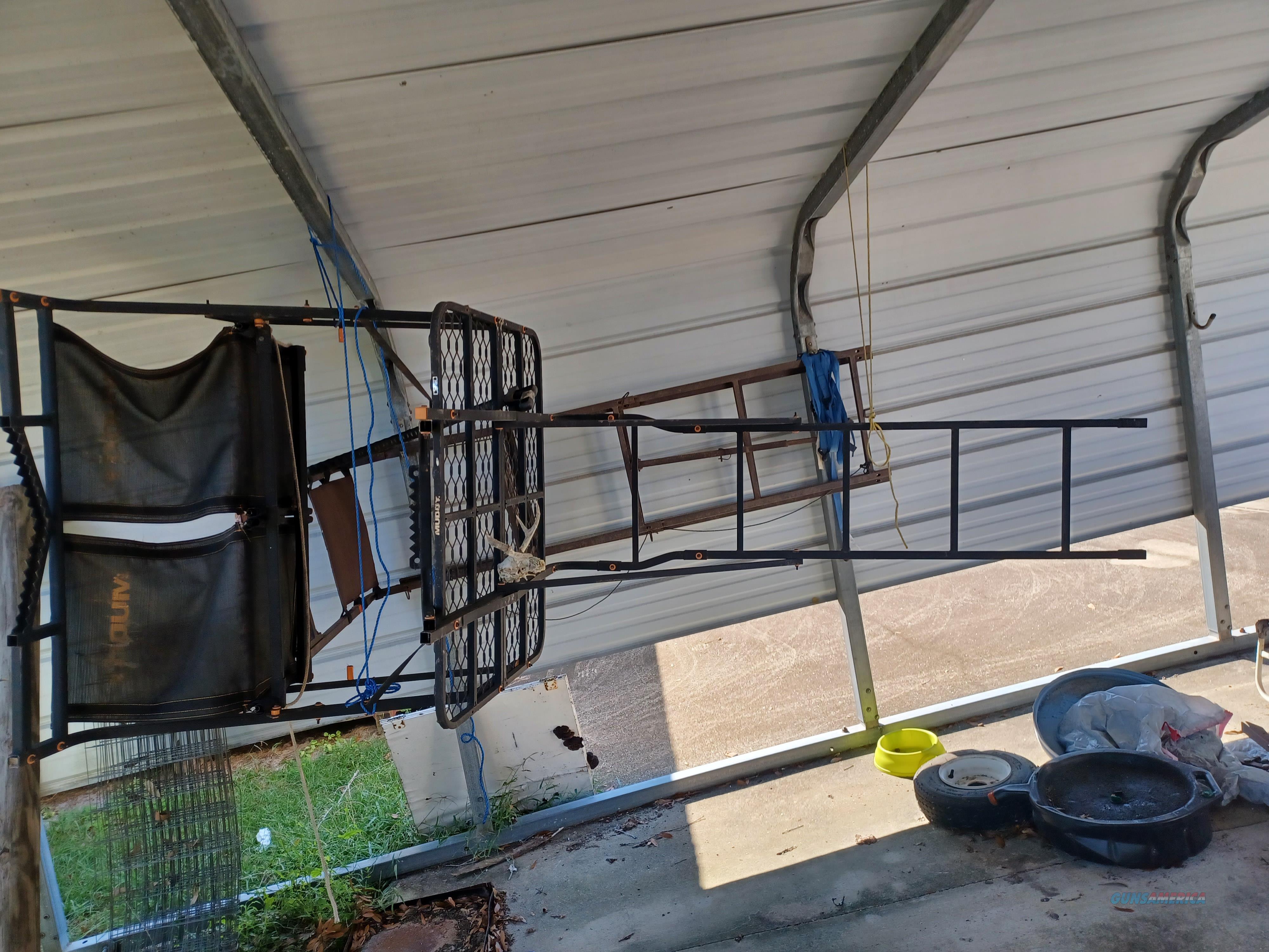 3 steel ladder stands w/ auto feede... for sale at