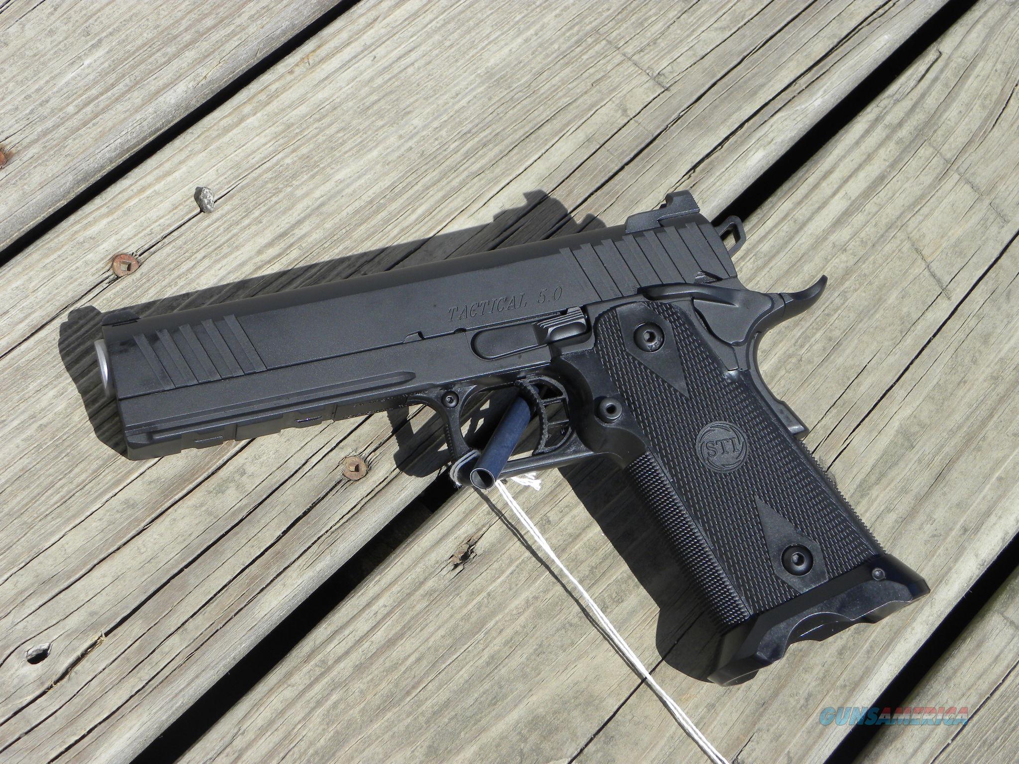 NIB STI 5 0 Tactical 9mm Full Dust Cover W Rai For Sale Nib sti 5 0 tactical 9mm full dust cover w rai for sale