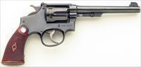 Smith & Wesson Outdoorsman .22 LR, 1931, one of first, serialed grips, 6-inch, long action, five screw, 80%, layaway
