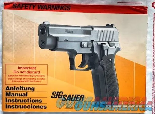 Sig Sauer Owners P226 Manual - SigArms Tysons Corners VA
