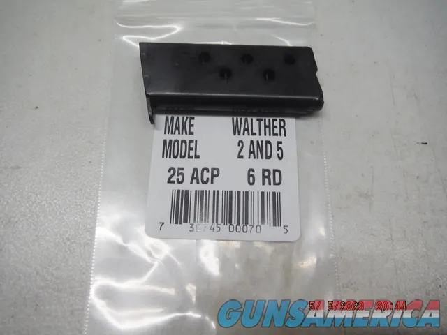 Walther 2 and 5 25 ACP 6Rd Magazine