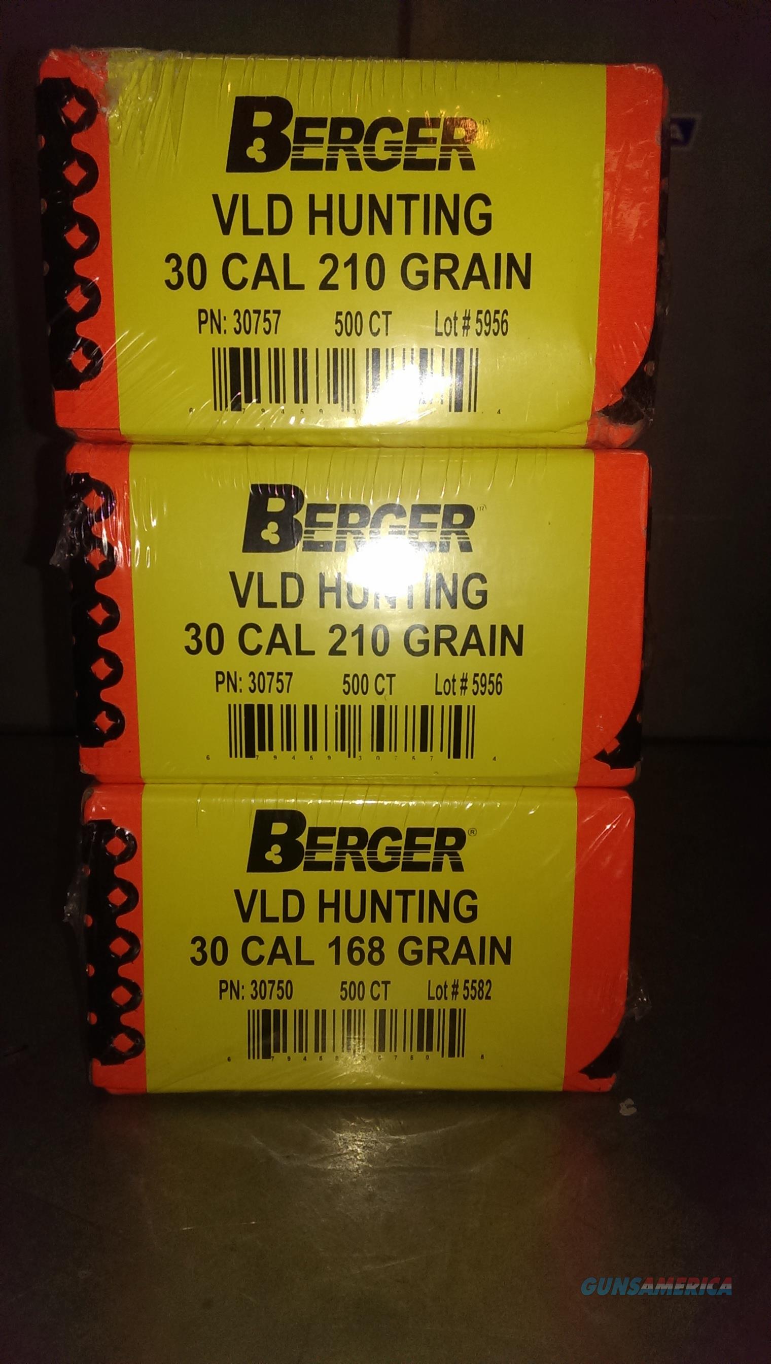 Berger VLD .308/210 grain bullets. for sale at