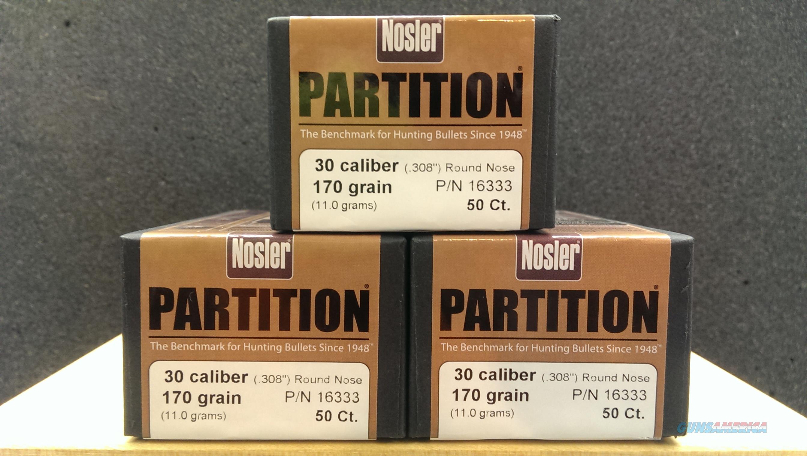 Nosler partition .308/170 grain rou... for sale at