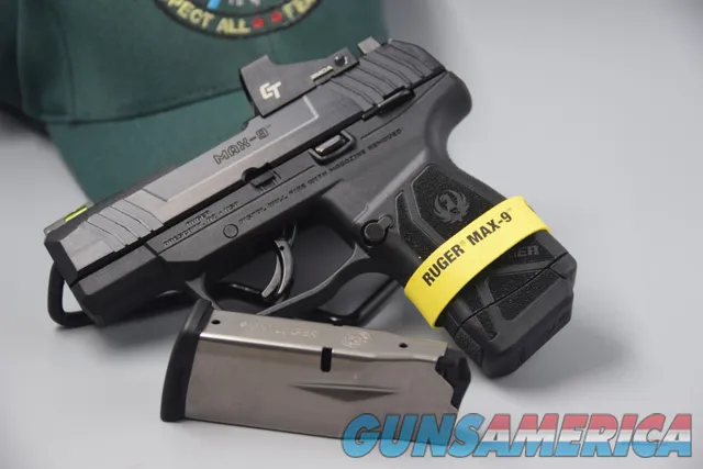 RUGER MODEL MAX-9 SUB-COMPACT PISTOL WITH CRIMSON TRACE DOT OPTICS WITH TWO MAGAZINES