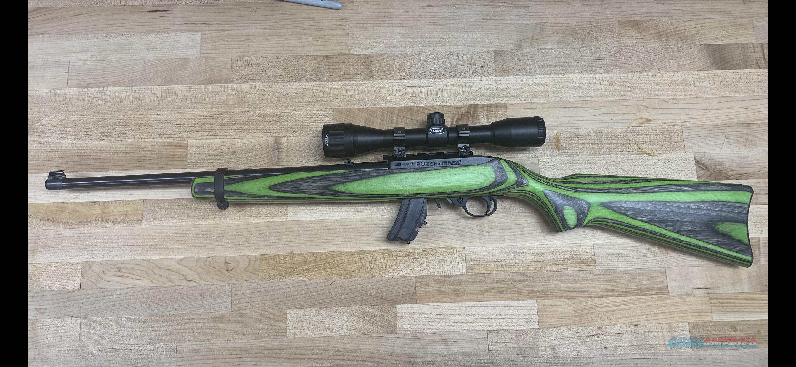 RUGER 10/22 .22 LR GREEN LAMINATE R... for sale at