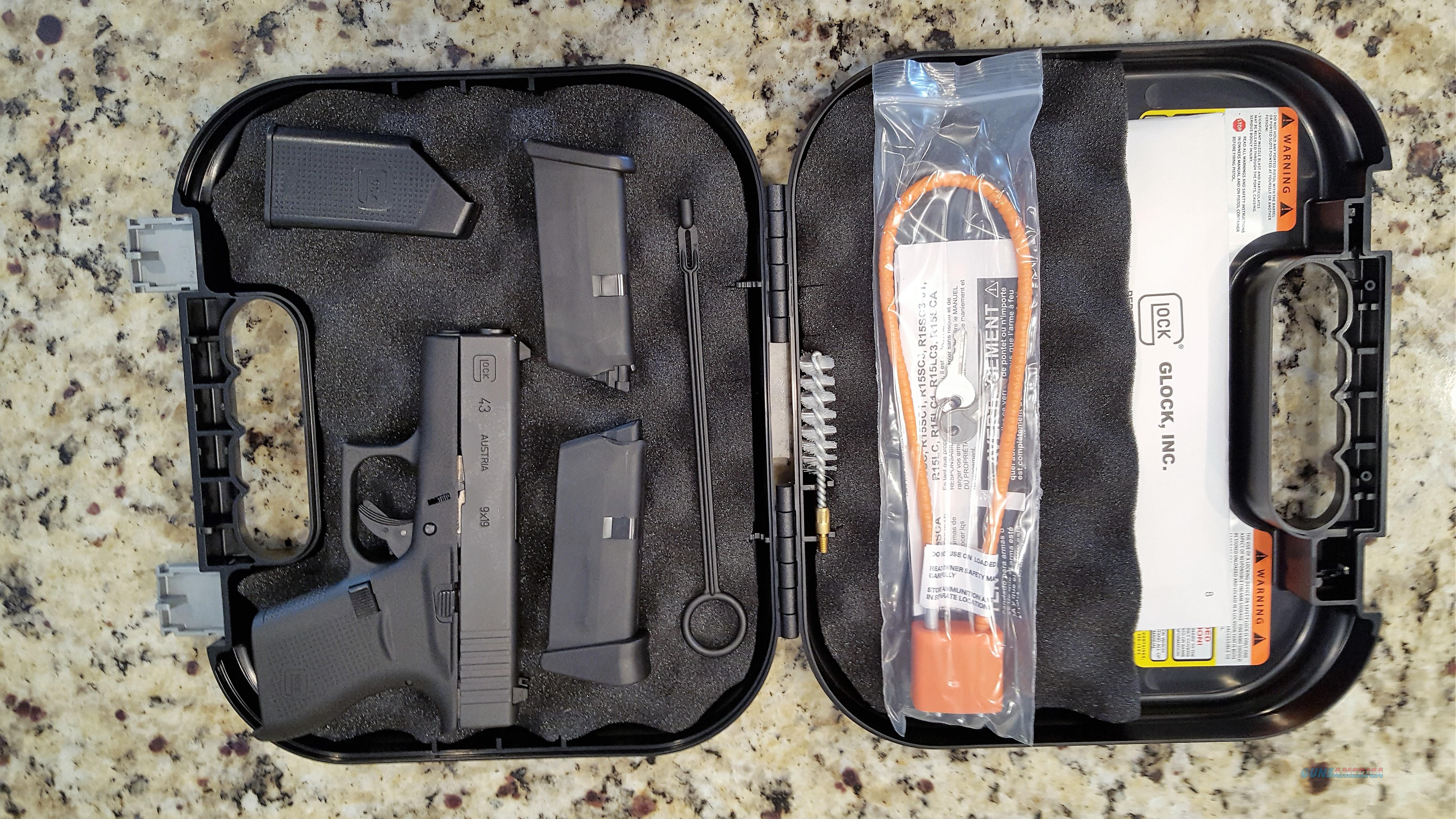 GLOCK 43 NEW IN BOX 9MM 2 MAGAZINES... for sale at