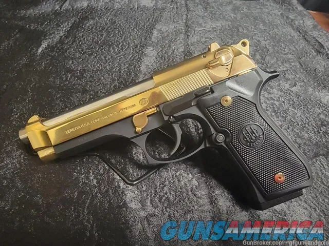BERETTA USA 92FS 9mm LUGER 24KT GOLD/NICKEL ACCENTS