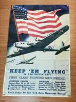 WWII "KEEP *EM FLYING" 3x5ft Flag US ARMY AIR FORCE 