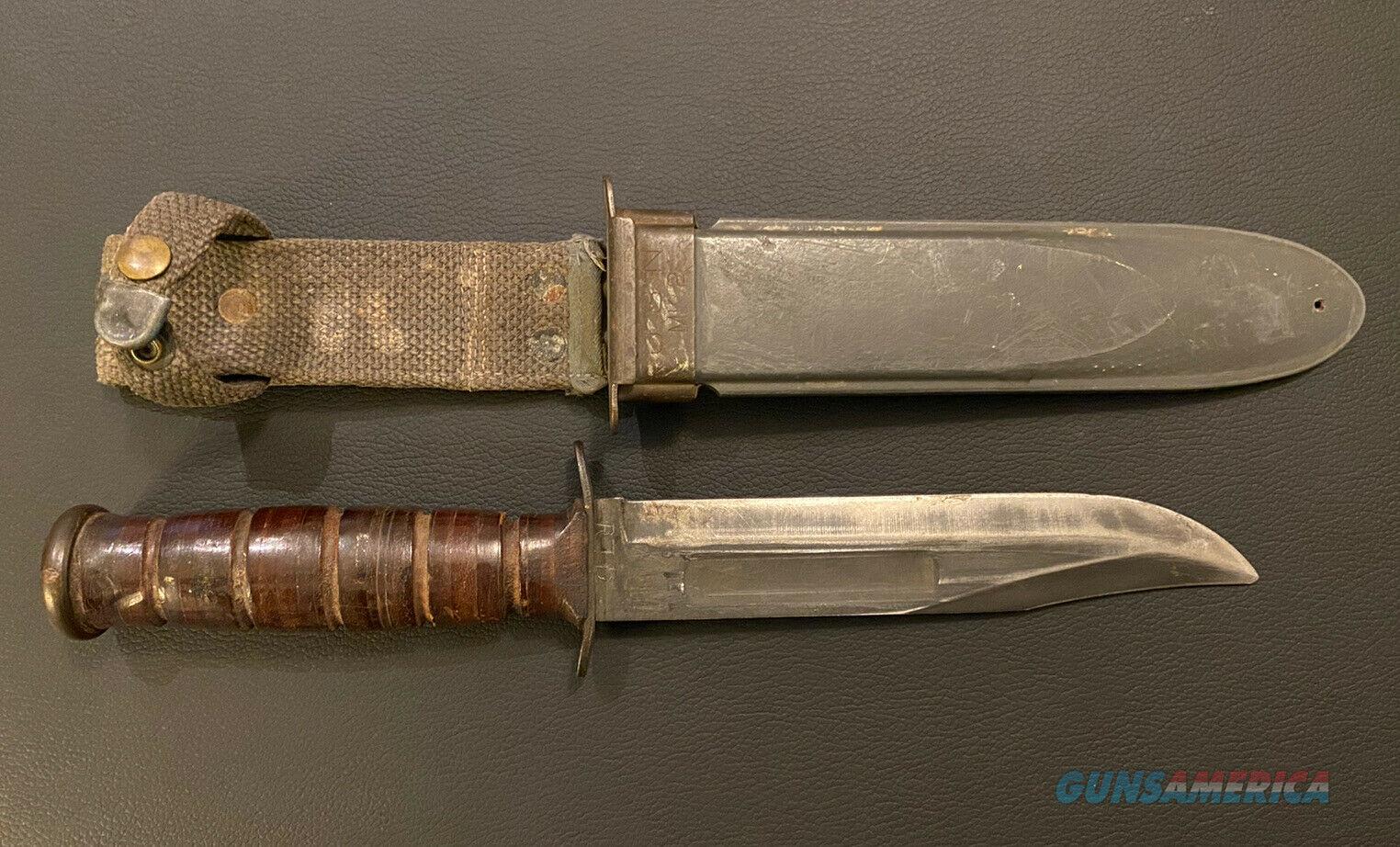 WWII KABAR MK2 USN Navy Knife with... for sale at