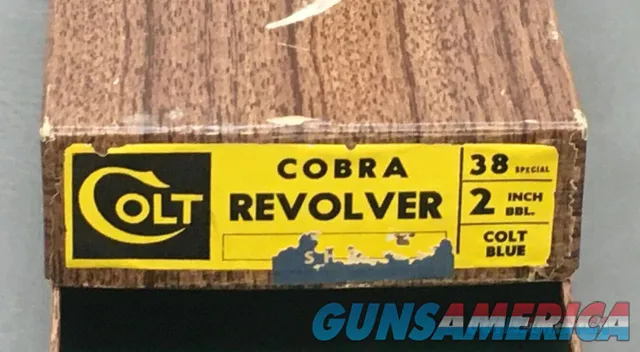 Colt Cobra Box & Instruction 38 Special 2 BBL Barrel