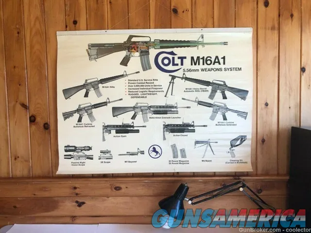 Colt Original M16A1 M203 Color Wall Size Parts Poster