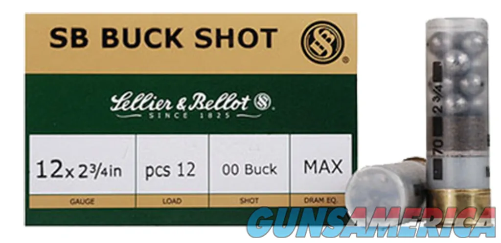 Sellier & Bellot Shotgun, S&b Sb12bsg        12ga 2.75  00  9pel      25-10