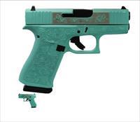 Glock 43X Custom Engraved Tiffany "Glock & Roses" Handgun 9mm Luger 10rd Magazine 3.41" Engraved Barrel