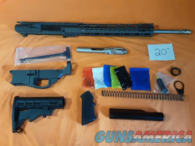 AR10 308 Tungsten Rifle Kit 20" SS Bbl Nickel Boron BCG 80% Lower +Parts