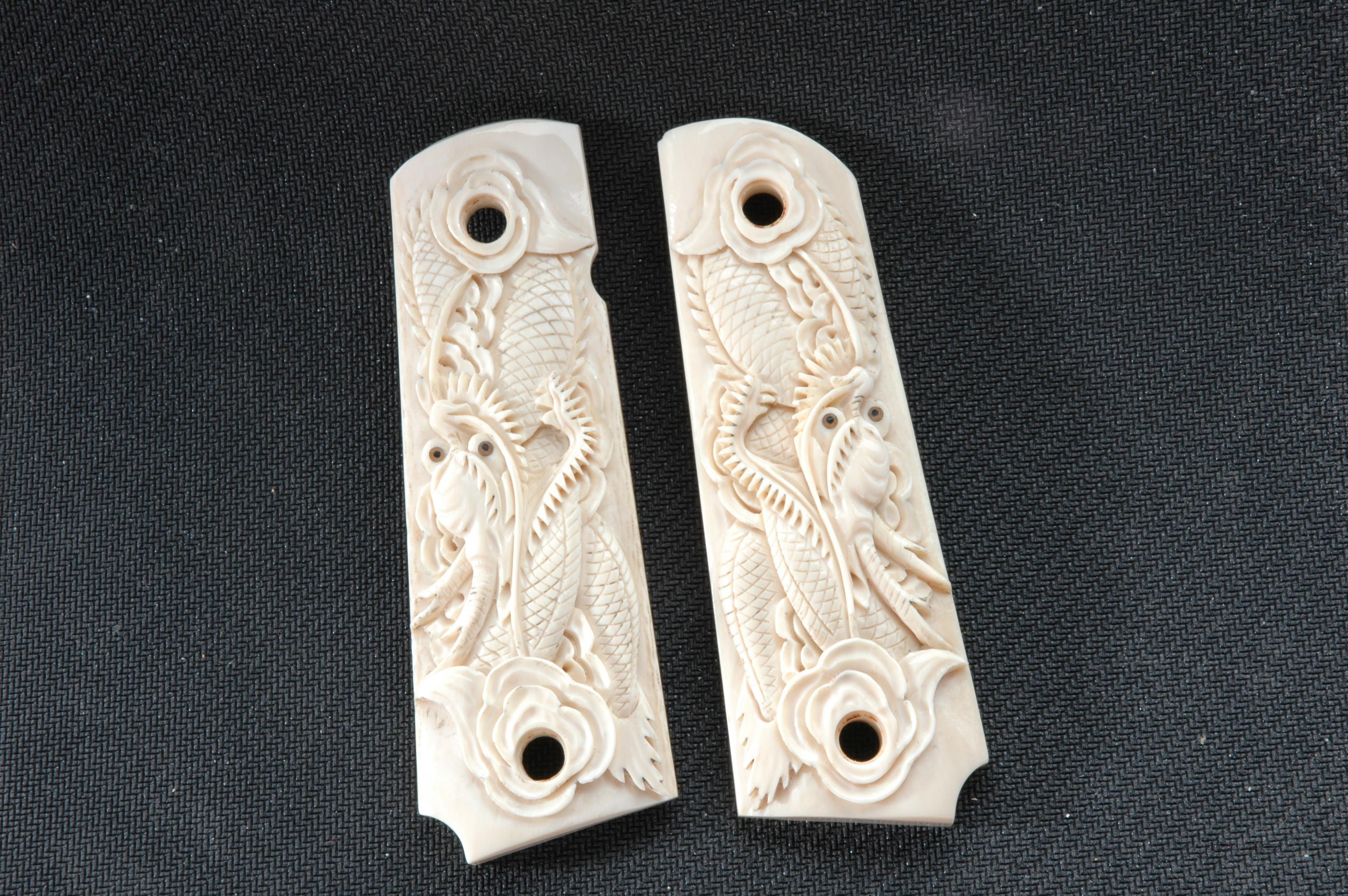 REAL IVORY custom engraved 1911 gri... for sale at