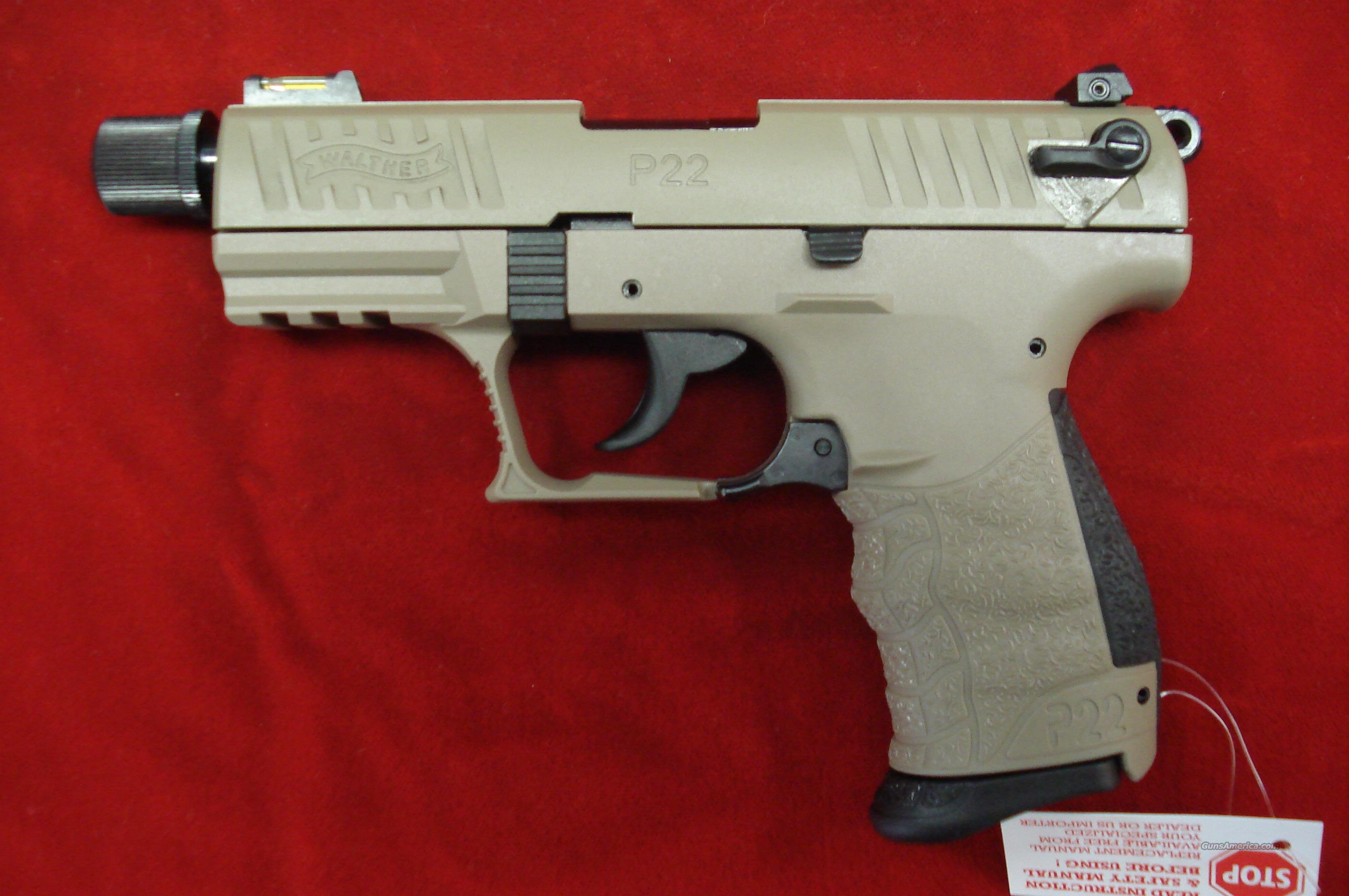WALTHER P22 THREADED BARREL FDE NEW... for sale at