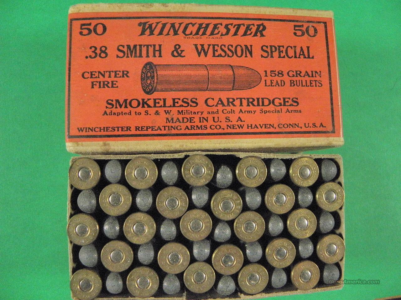 19s Vintage Winchester 38 S W Special Ammo For Sale