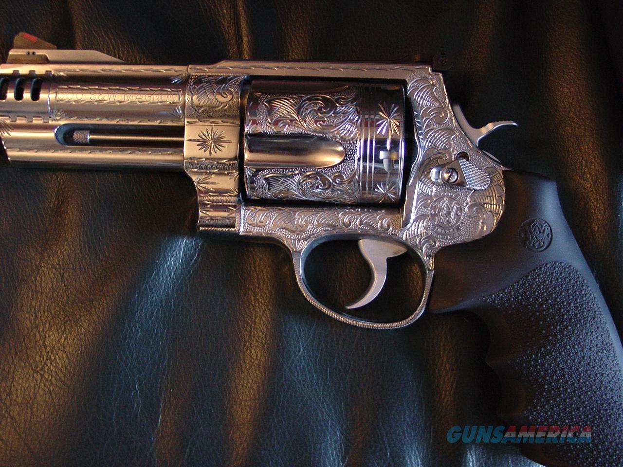 smith wesson model 500 4 500 s w fully polis for sale smith wesson model 500 4 500 s w fully polished bright stainless fully engraved by flannery engraving comp box papers etc a one of a kind