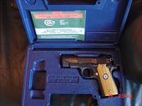Colt Government model 380,United States Navy commemorative,mini 1911 style,MKIV Series 80,engraved slide in high gloss blue & gold,wood grips,awesome pocket pistol,box & manual.