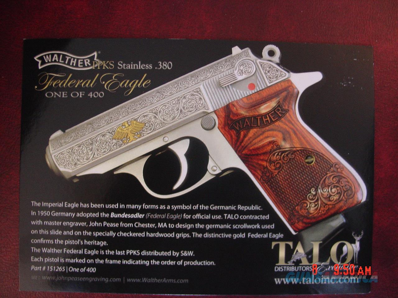 Walther PPK/S 380,1 of 400, Talo edition. factory engraved with