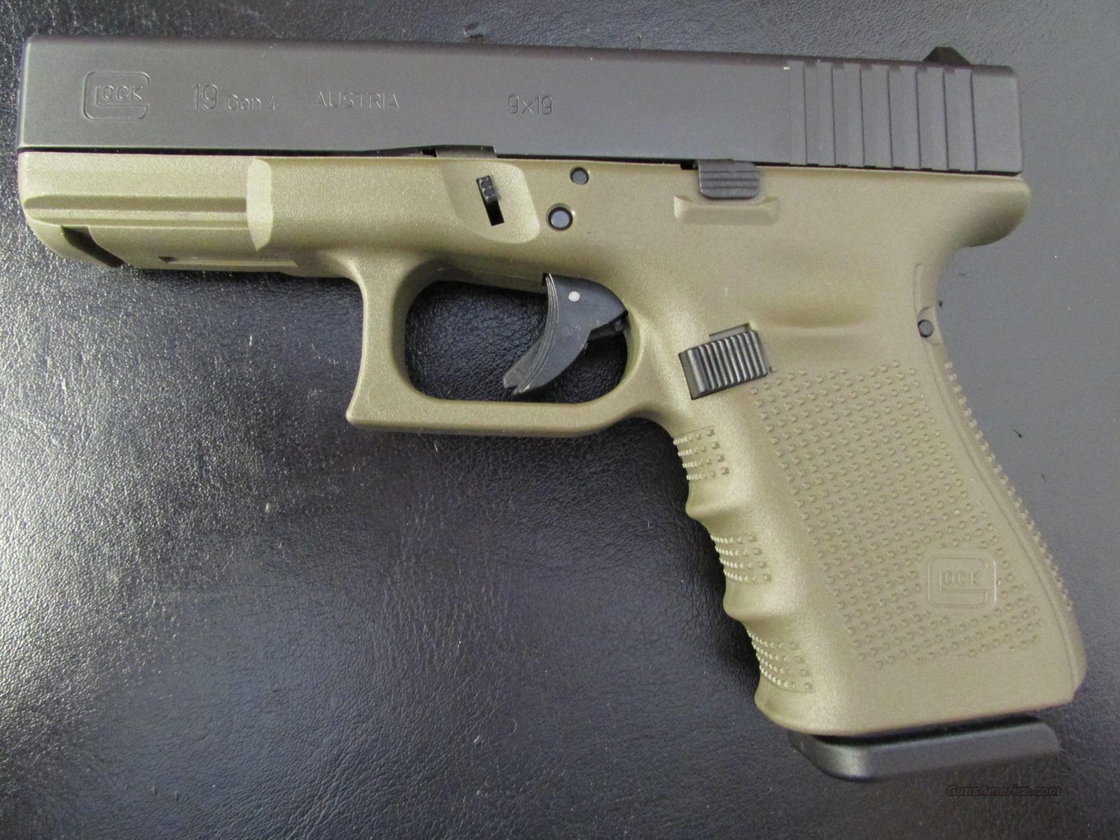 Glock 19 Gen4 4 01 15 Round 9mm Luger Od Green For Sale