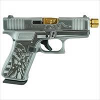Glock G43X Liberty or Death Custom Engraved 9mm 3.41" Gold GLPX4350201PAGB