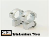 Cerakote Satin Aluminum / Silver 1" Medium Weaver Style Rings