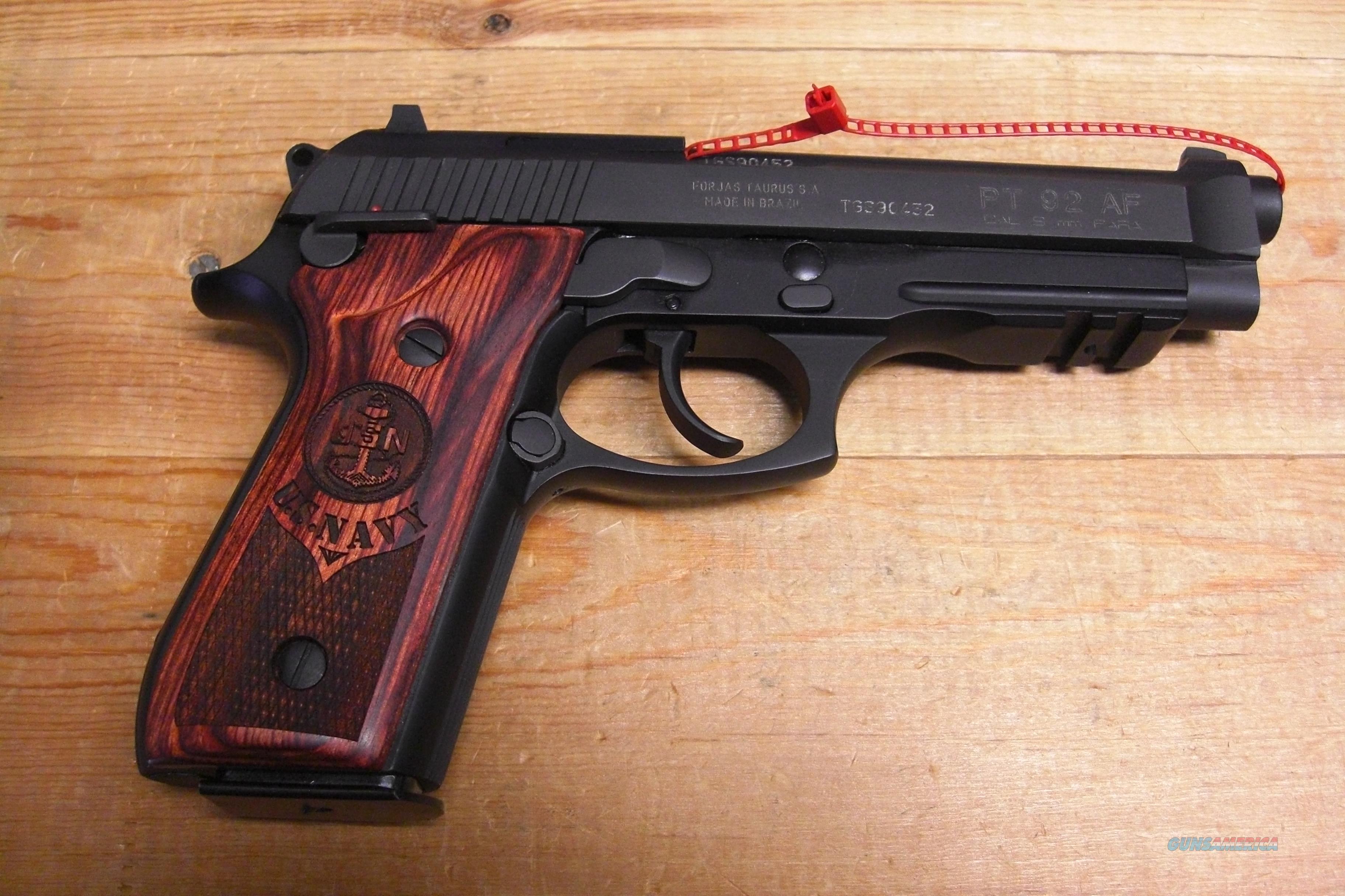 PT 92 AF w/laser engraved Navy grips